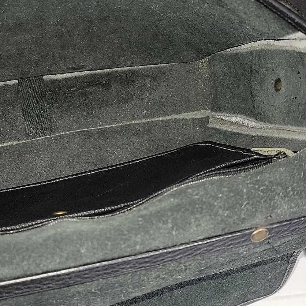 Vintage Dooney & Bourke Black Pebble Leather Briefcase Bag